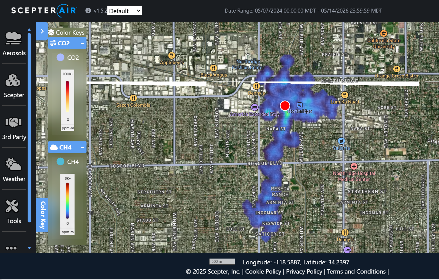 Scepter atmospheric data analytics screenshot