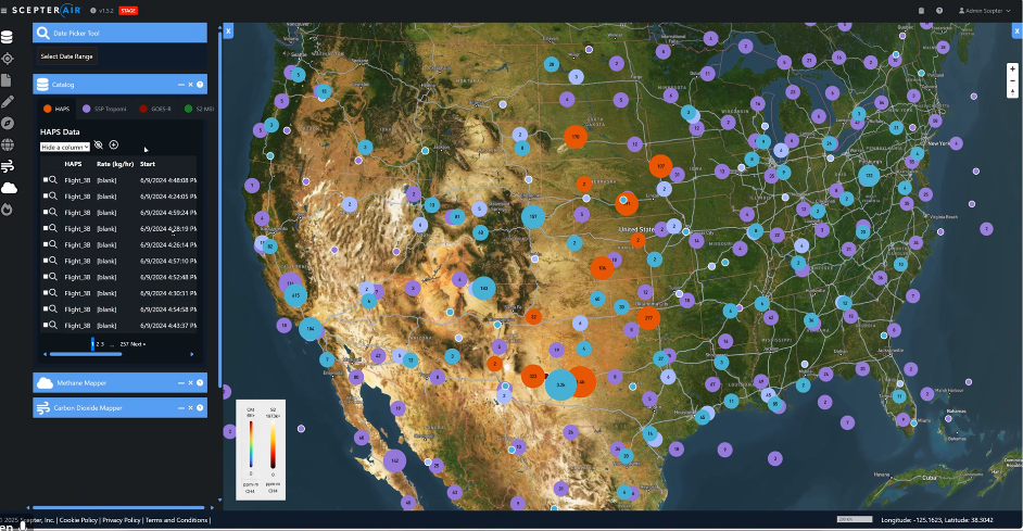 ScepterAir Release 2 fleet monitoring interface
